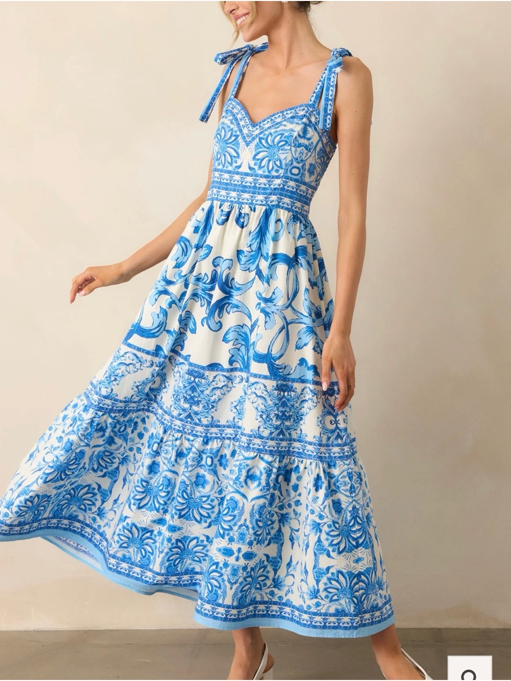 Flying Tomato The Garden’s Secret Tie-Shoulder Midi Dress
